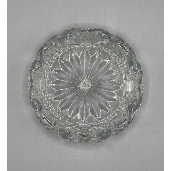 Vintage Genuine Hand Cut Heavy‎ Crystal Clear Cut Glass Cigar Ashtray European - Picture 4 of 4